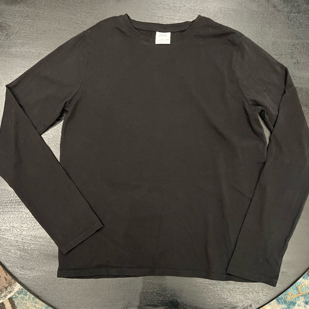 🆕🖤Zara🖤Girls Black Long Sleeve Shirt Size 13-14